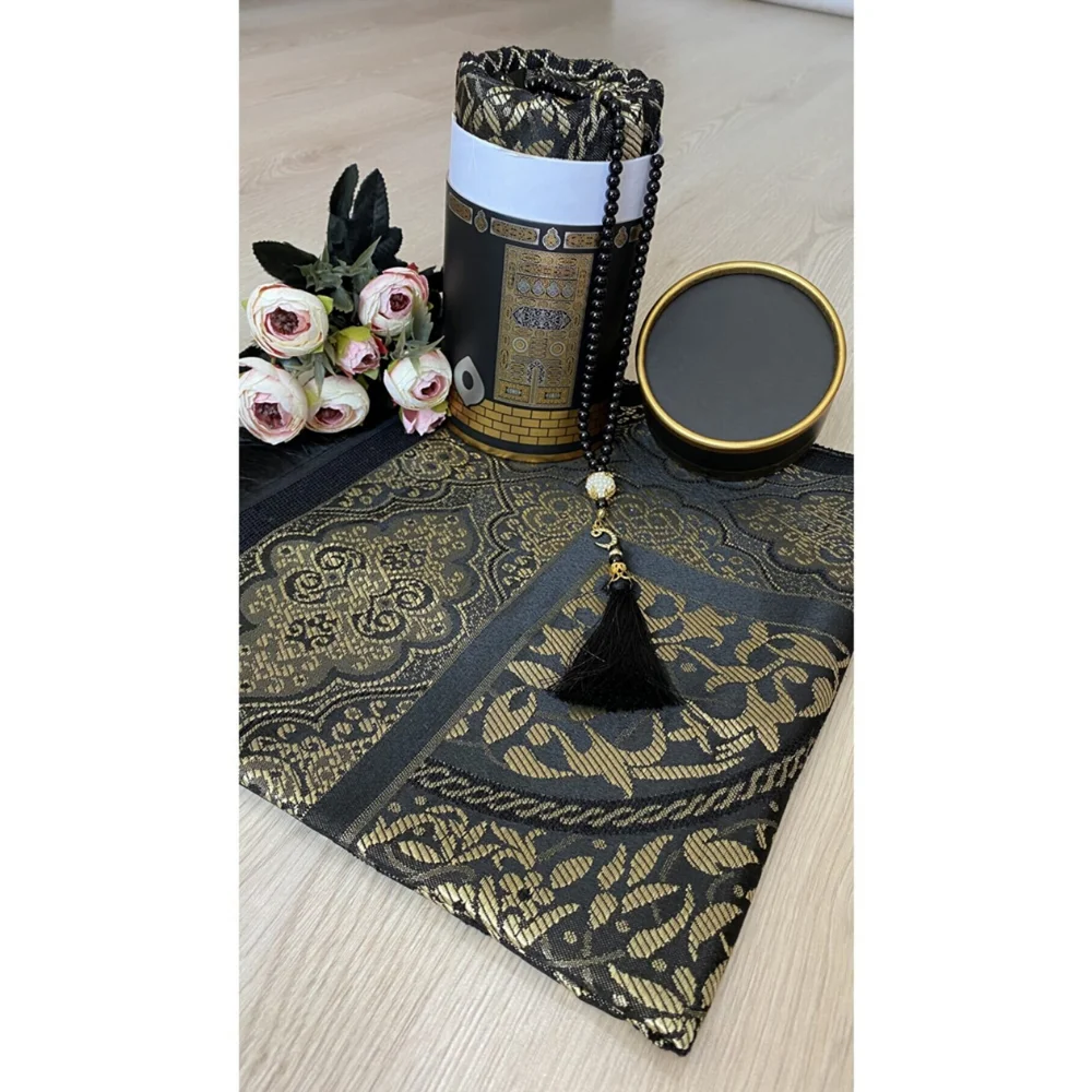 Dowry Gift Boxed Prayer Rug Set Luxury Taffeta Prayer Rug Train Fast Delivery Prayer