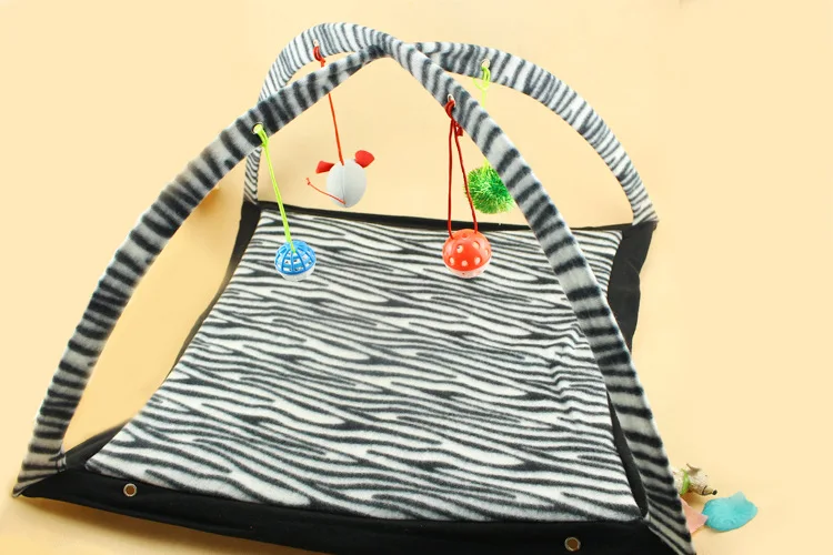 

Pet Portable Crawling Play Tent Dog House Cage Dogs Cat Tent Playpen Puppy Kennel Black And White Stripes