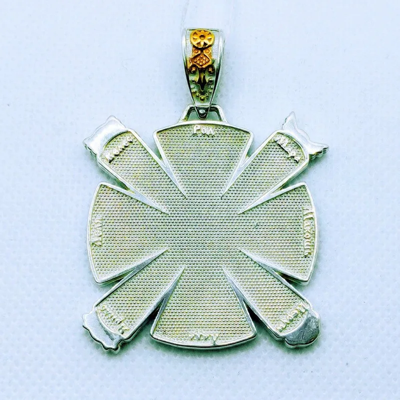 Славянский оберег &quotКрес&quot . Серебро 925 пр. Чернение. Золочение. 40*40 мм. Вес