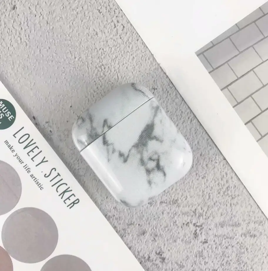 Чехол для оригинала Apple Airpods, чехол, мраморный, милый, чехол для Apple Airpods 2, 1, чехол, аксессуары, наушники Air Pods, чехол, коробка - Цвет: 27F