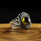 Мужское кольцо из настоящего стерлингового серебра 925 пробы с натуральным цирконием, оникс Aqeq, винтажный подарок, аксессуар всех размеров