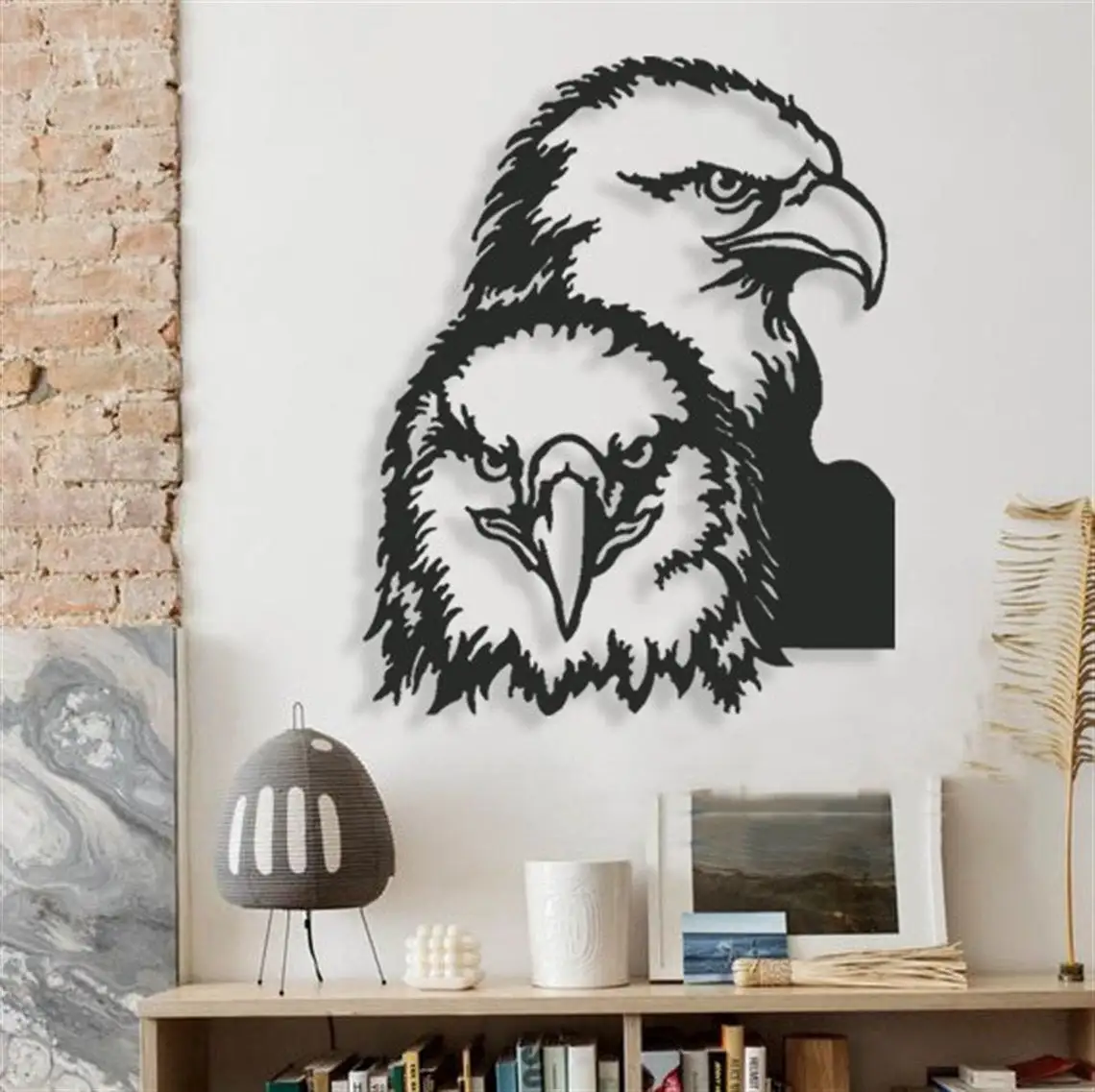 Aigle arte de pared de Metal, decoraci&oacute;n de pared &uacute;nica, decoraci&oacute;n moderna para el hogar, arte de pared de mujer, decoraci&oacute;n de pared moderna, arte de pared para sala de estar-4