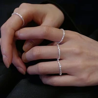 2021 trendy silver color sparkling ring for women simple style finger rings wedding travel jewelry party decorative gifts