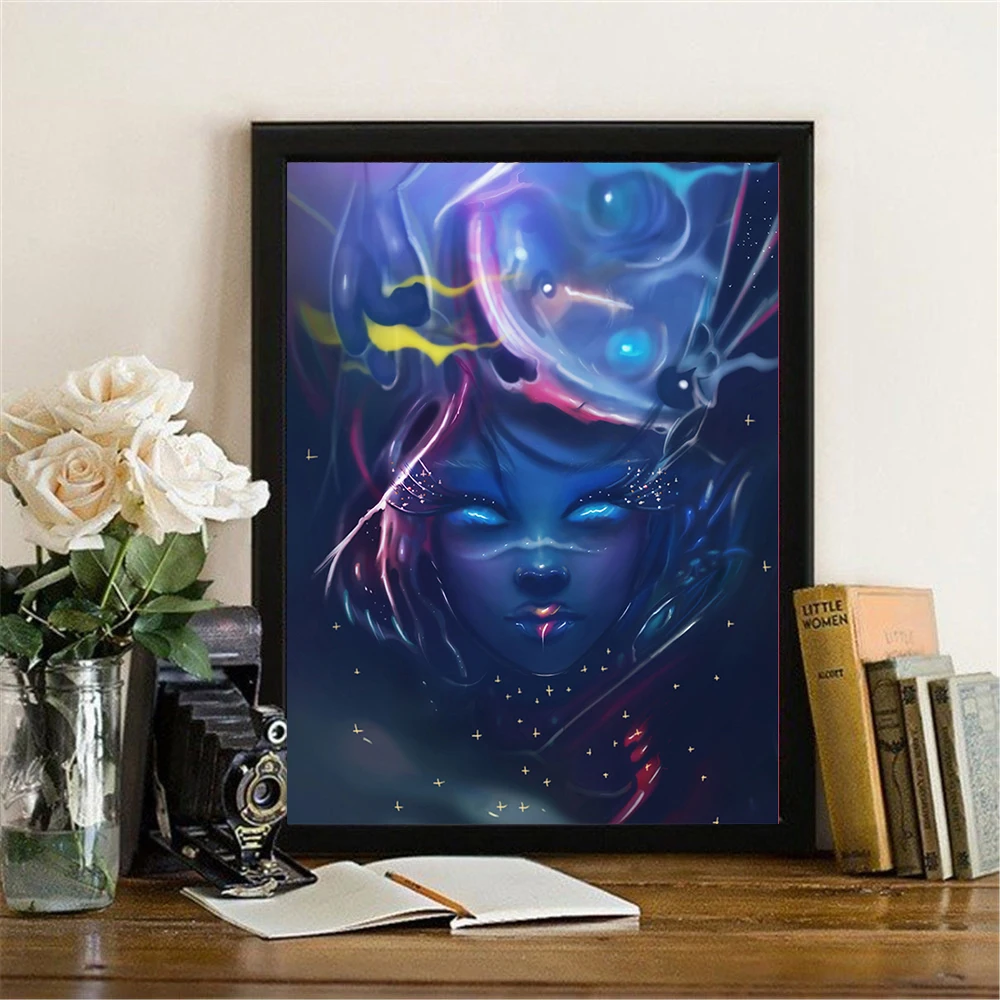 Алмазная живопись индийская религиозная мультяшная фантазия девушка звезда