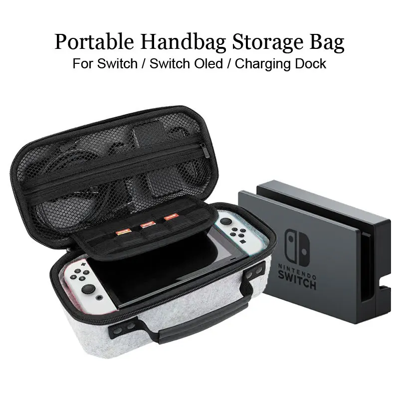 

Travel Carrying Storage Bag For Nintendo Switch NS Oled Game Console Protective Case Charging Dock Portable Handbag Box Cover