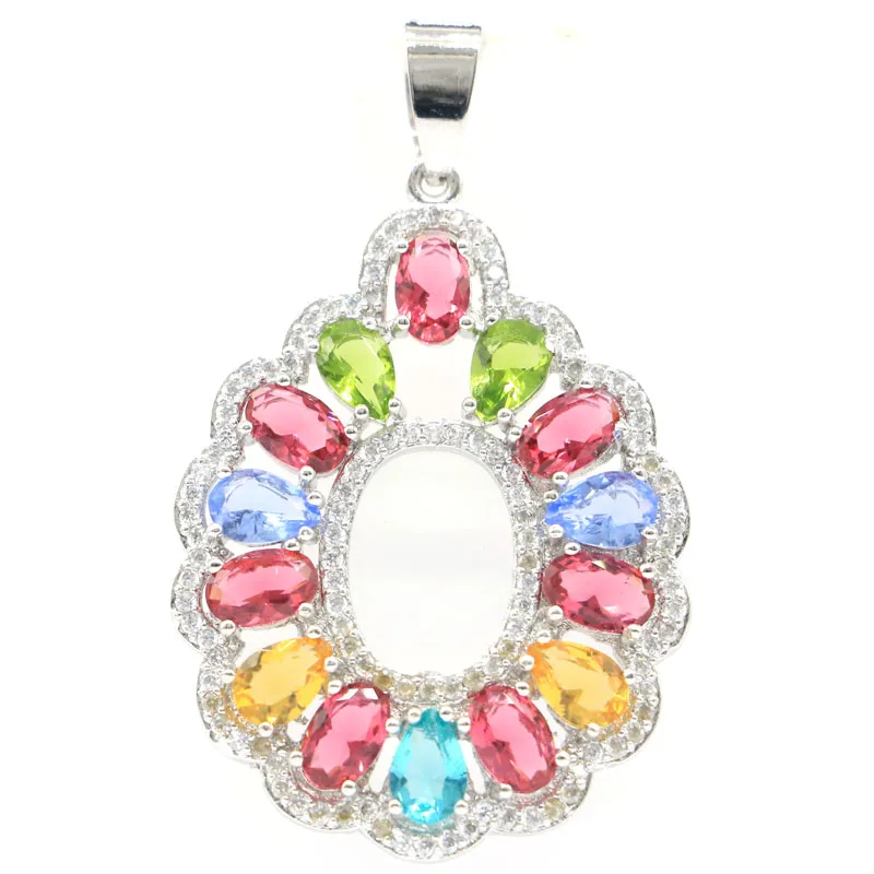 45x28 мм Мульти Цвет большой красный камень Перидот Аквамарин цитрин фиолетовый