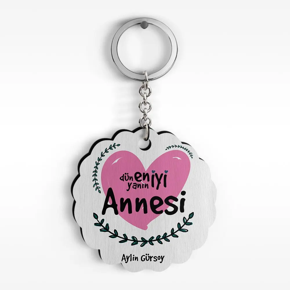 

Персонализированные лучшие мировые мать древесину конструкции Keychain-11