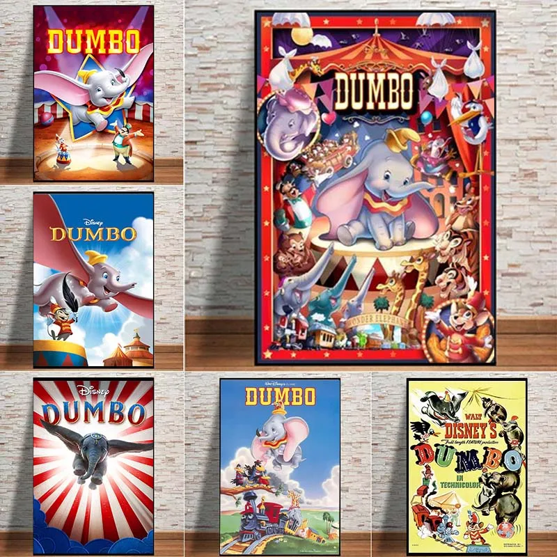 

Disney Dumbo Movie Posters And Prints Funny Flying Elephant Canvas Painting Wall Art Cartoon Animal Picture Homem Decor Cuadros