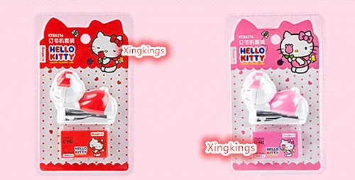 1 х Hello kitty Детские Канцелярские принадлежности мультфильм Мини милый портативный степлер набор