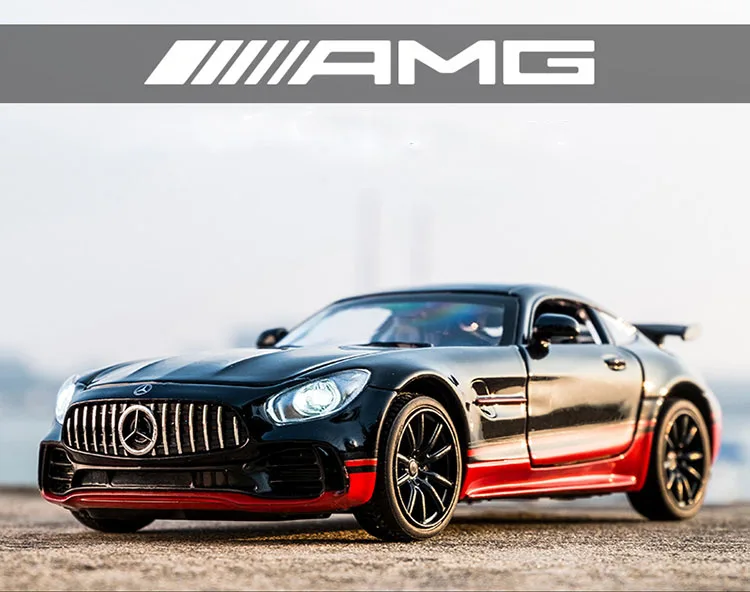 KIDAMI 1:32 Ben AMG GT Diecast Car Model High Simulation Pull Back Sound and Light Model Toy Car For Children's Birthday Gifts