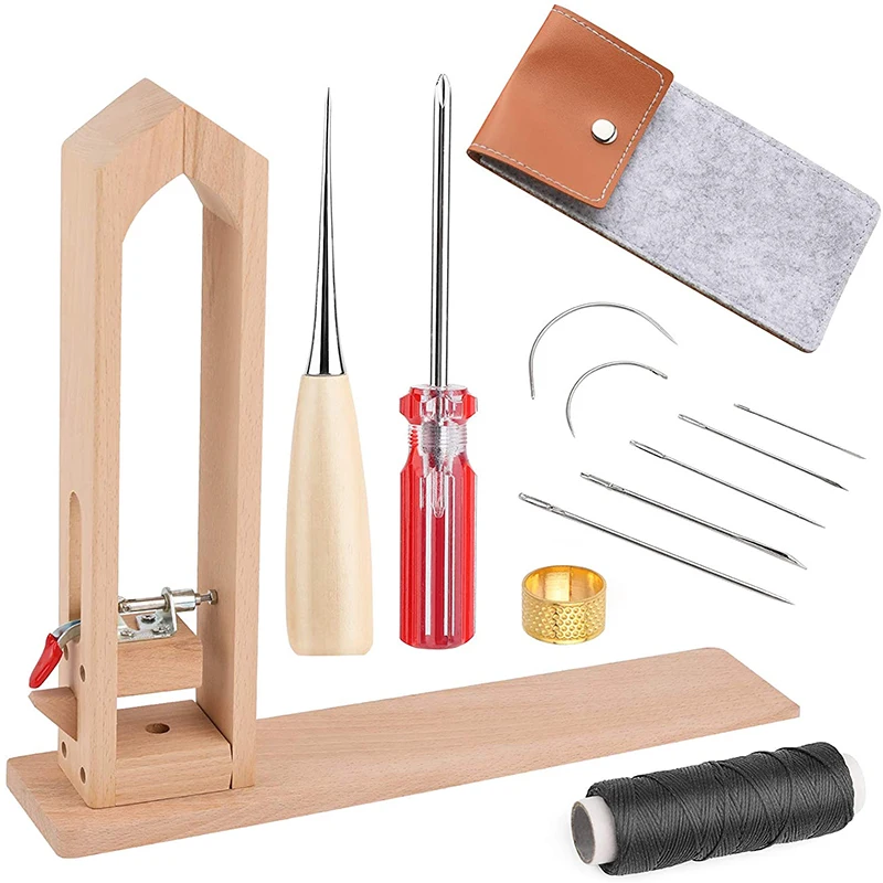 

KAOBUY Leather Stitching Sewing Pony Horse Clamp, Leather Pony with Hand Sewing Needles and Leather Thread Waxed Cord