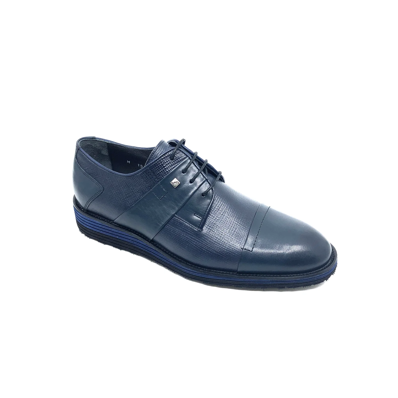 

Fosco Lace Up Men's Casual Shoes %100 Genuine Leather Dark Blue Colour Eva Sole