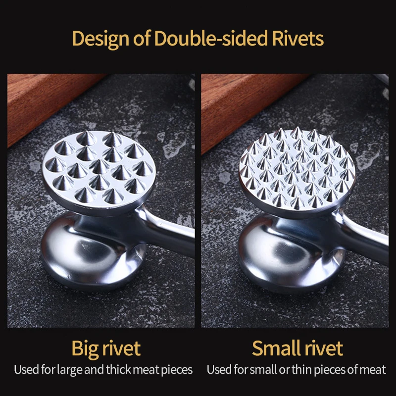 

1Pcs Multifunction Meat Hammer Two Sides Loose Tenderizers Portable Steak Pork Tools Aluminum Alloy Kitchen Gadgets Dropshipping