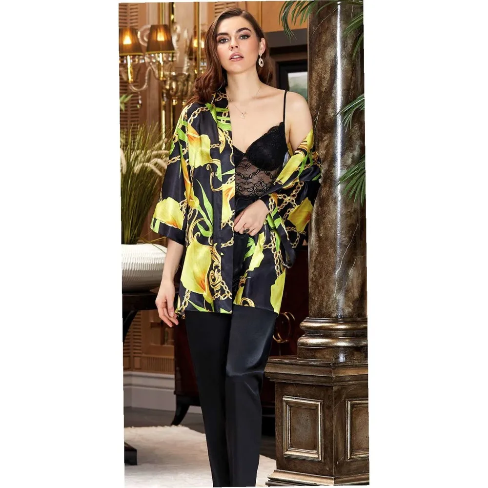 JEREMI 3150 3 предмета шелковистые наборы для женщин невесты Trousseau приданое мягкий