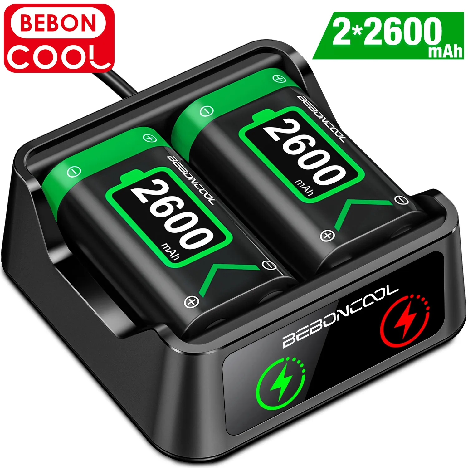 

2X2600mAh Wireless Controller Rechargeable Battery Pack For Xbox Series X/S/Xbox One X/Xbox One S/Xbox One Controller Battery