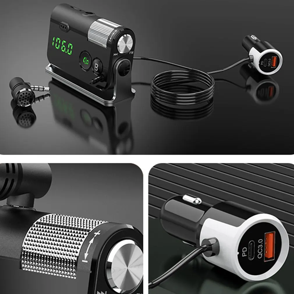 

Car Kit FM Transmitter MP3 Player Lossless TF Music Play PD18W QC3.0 Fast Charge Noise Reduction Call MP3 Player