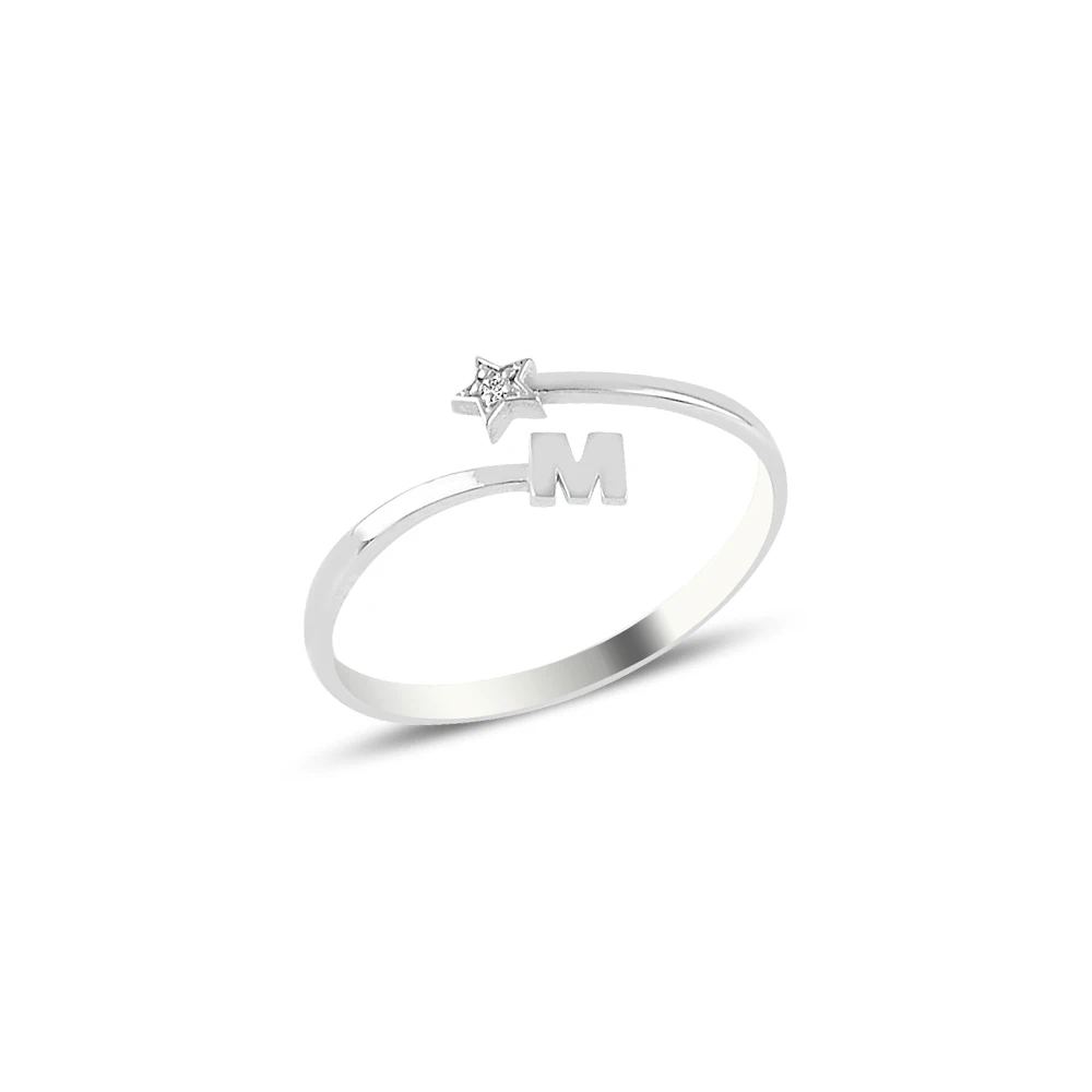 

Diamond Star M Letter Ring