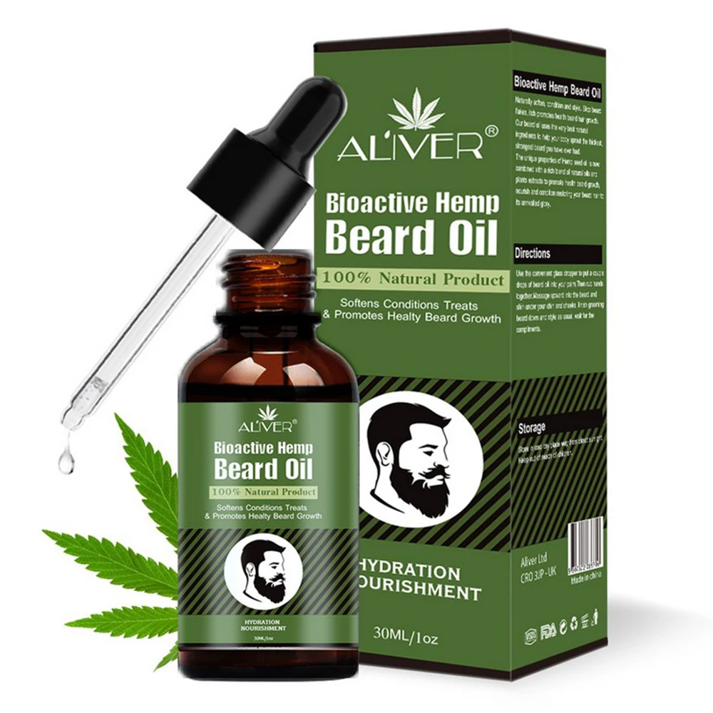 

30ml Growth Beard Oil Grow Beard Thicker & More Full Thicken Men Hair Grooming Treatment 100% Natural Herm Enhancer Care