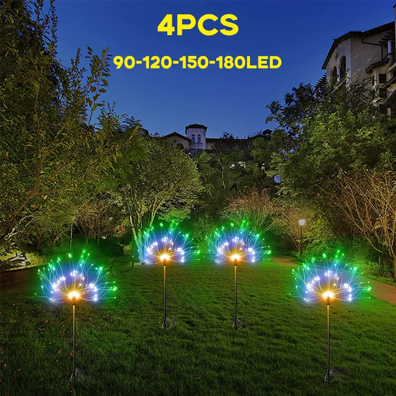 

Solar Firework Lights Solar Powered String Light with 2 Lighting Modes Twinkling for Garden, Patio, Yard, Flowerbed, Parties