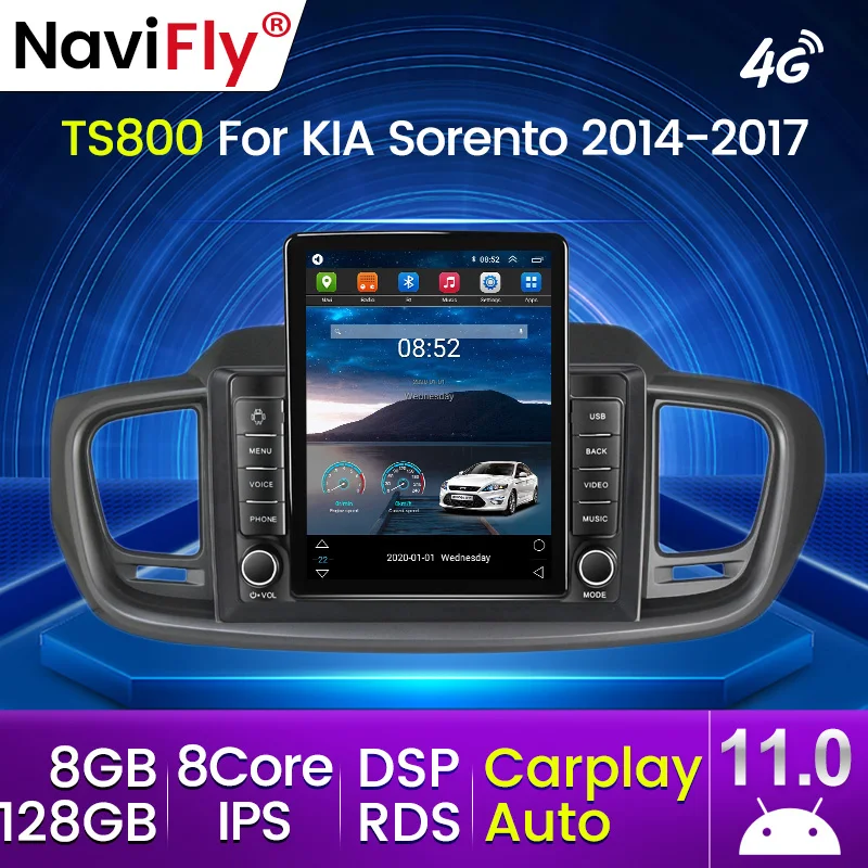8G+128G Android 11 Stereo Для KIA Sorento 2015-2017 Tesla Тип Автомобильное Радио Мультимедиа Видео