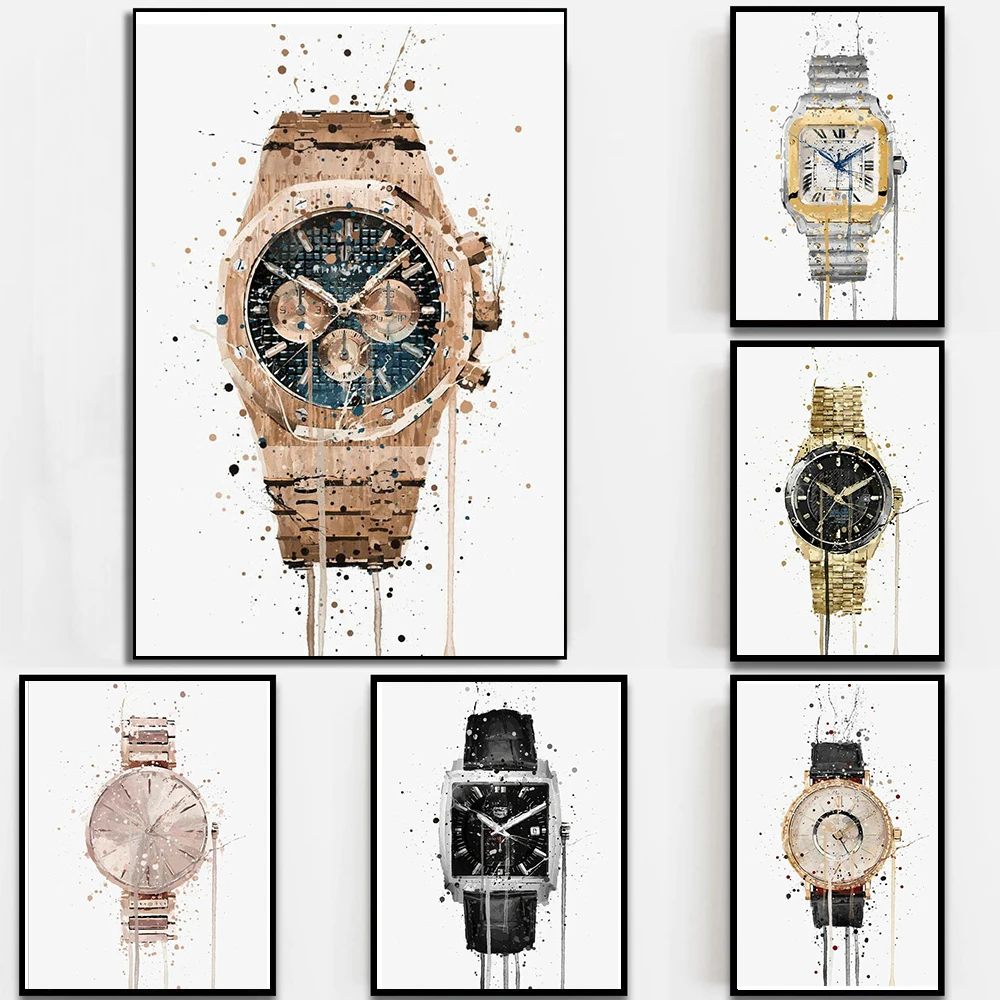 Граффити новый знаменитый бренд часы Картина на холсте Rolex Роскошная фотография