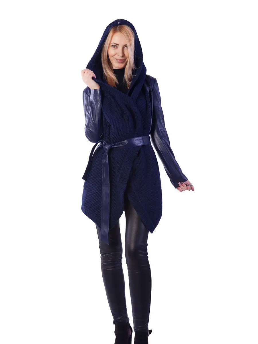 Fashion Knitwear jacket natural jacket real leather jacket warm Jacket 2021 Turkish Moda