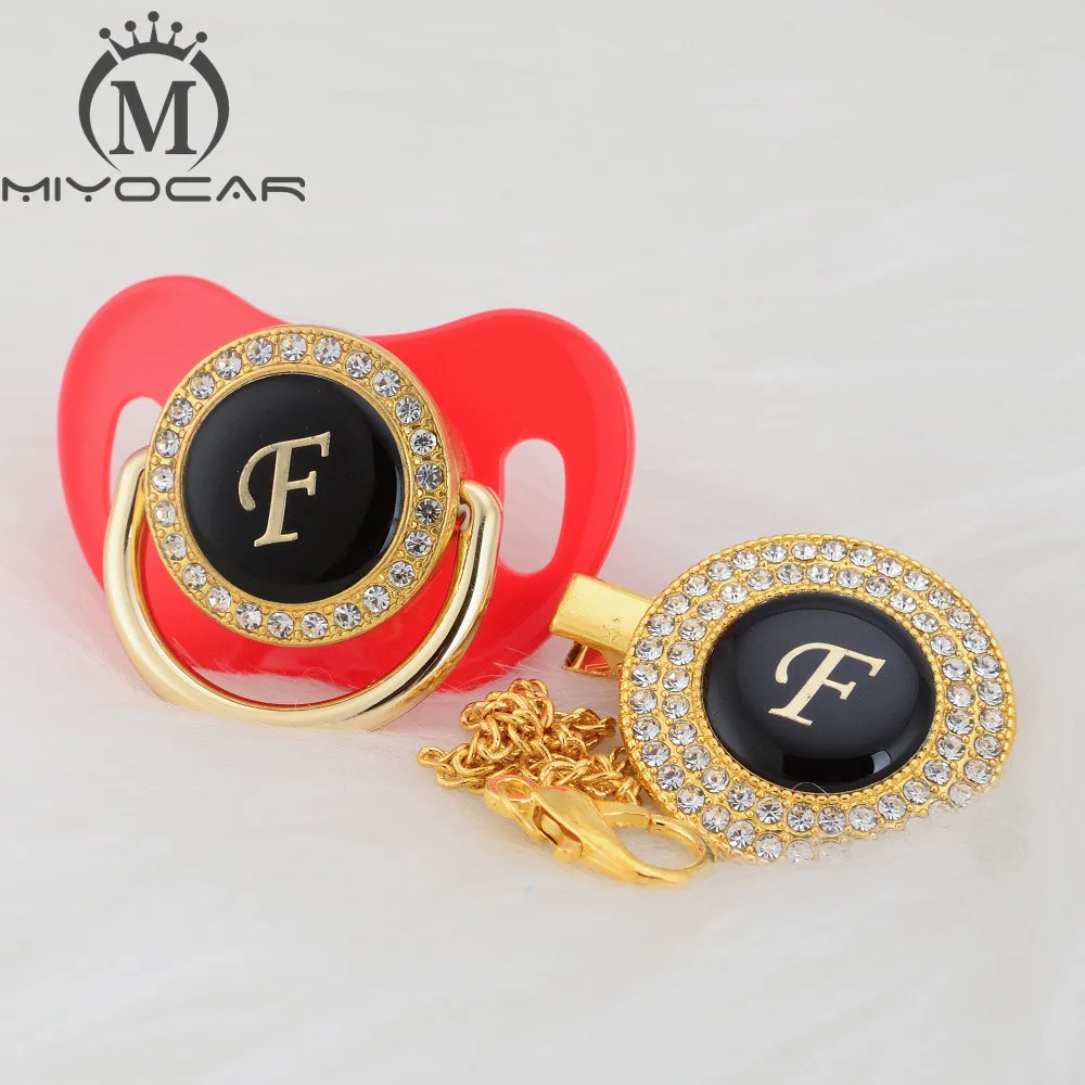 Набор красивых зажимов для соски и миокар с именем инициалами буквами F