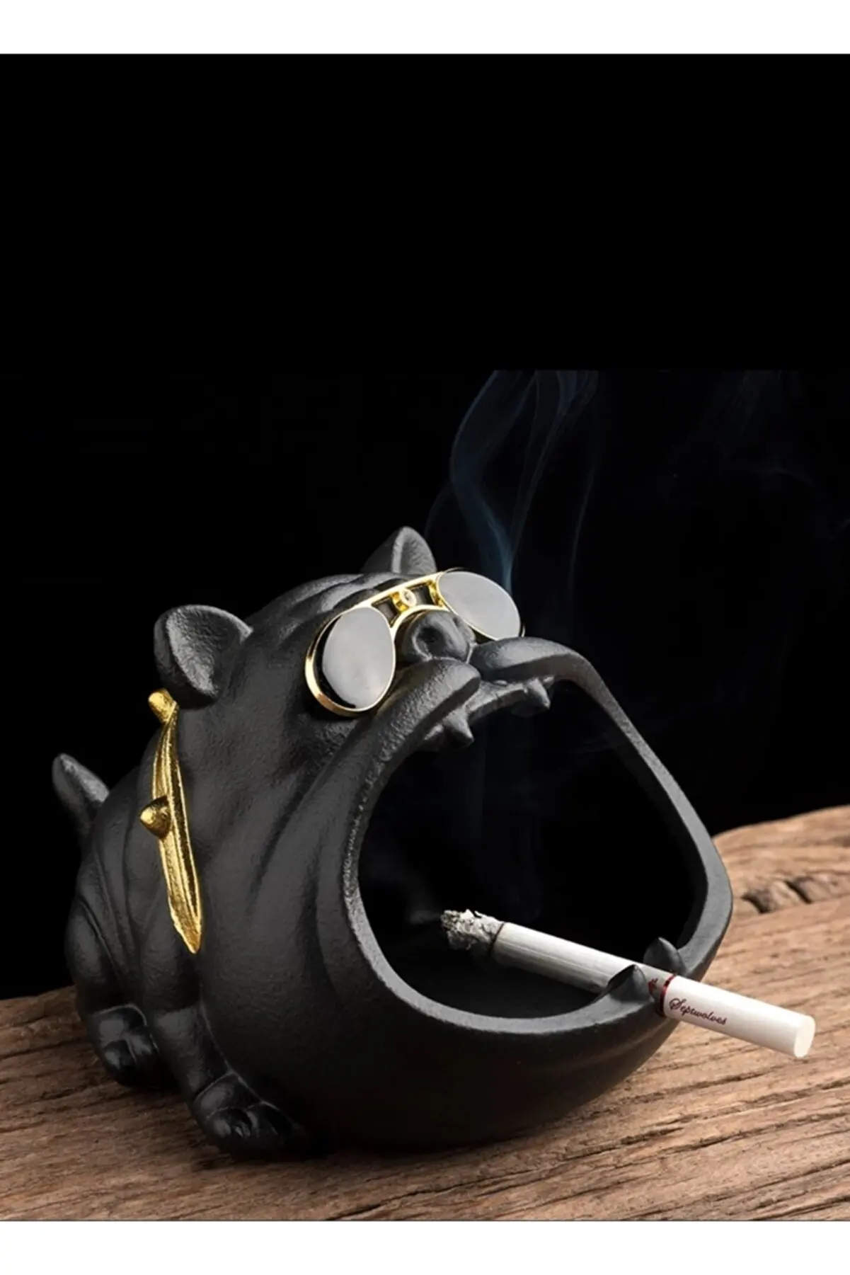 

Gift Bulldog Dog Ashtray Keychain Home Decoration Cute Animal Trinket Very Useful Matte Black Novelty Small Practical Functional