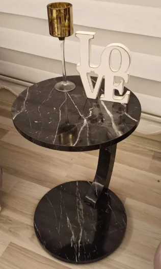

Wheeled C Coffee Table Sofa Table Side Table Zigon Coffee Table Service Table Black Marble Pattern