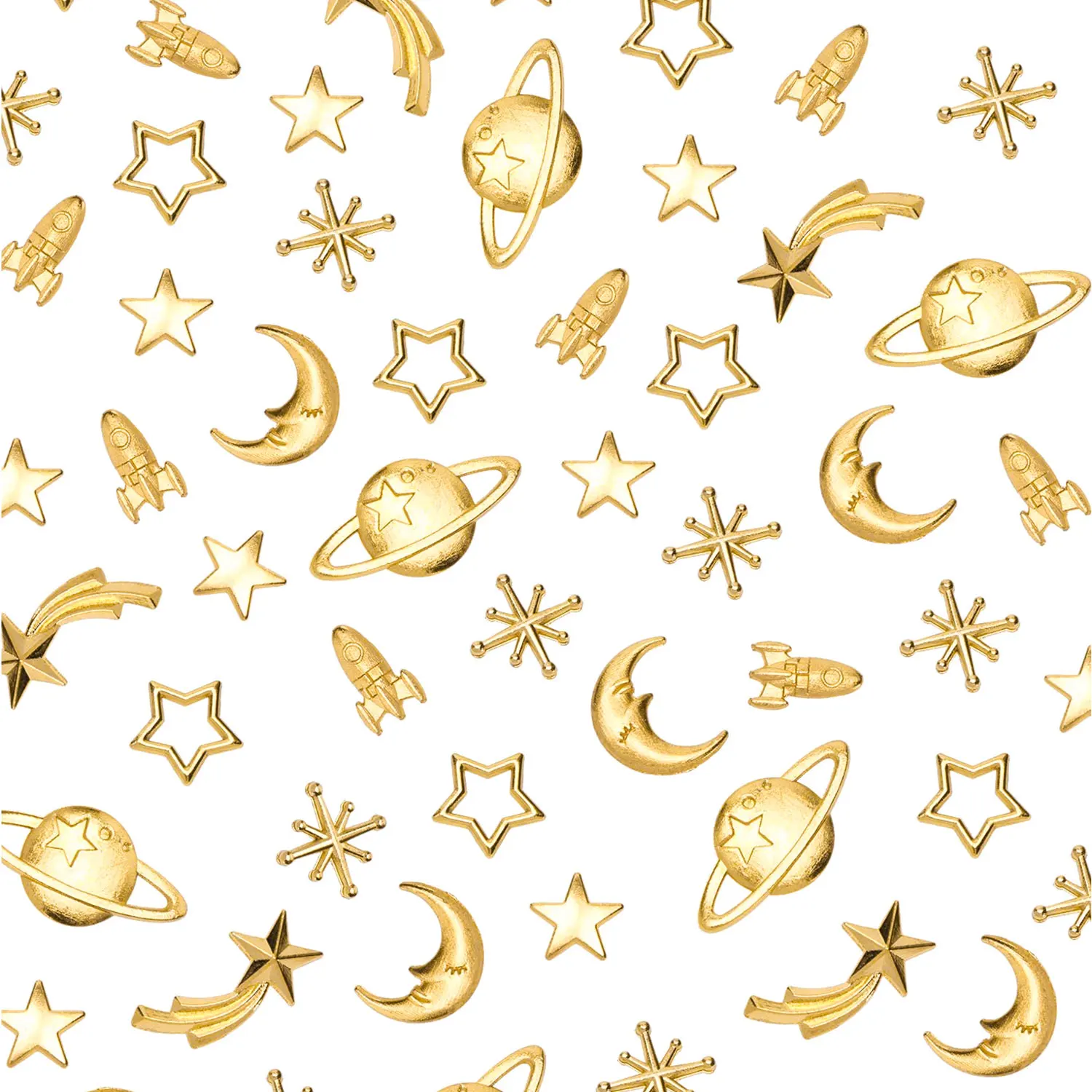 

20pcs Cosmos Themed Resin Fillers Charms Beads Alloy Star Moon Planet Filling Accessories for Epoxy Resin Craft Jewelry Making
