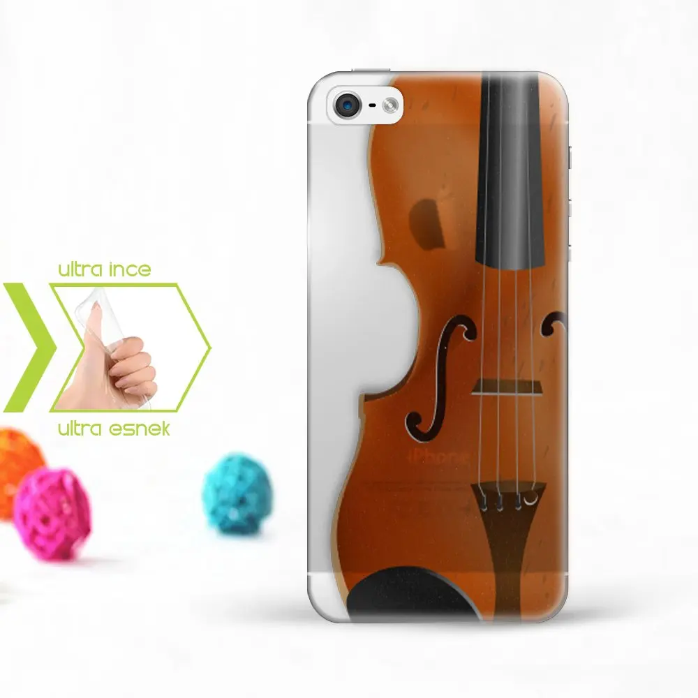 

Personalized iPhone 5-5S Slim Clear Silicone Phone Cover (Violin Themed)