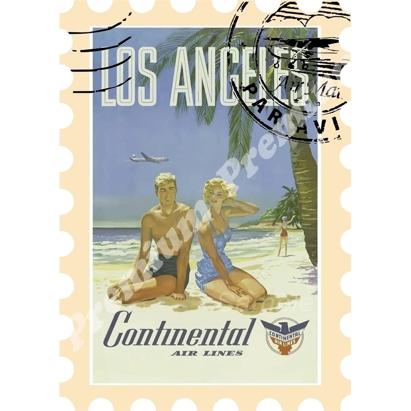 Лос-Анжелес Сувенирный магнит Винтажный туристический плакат