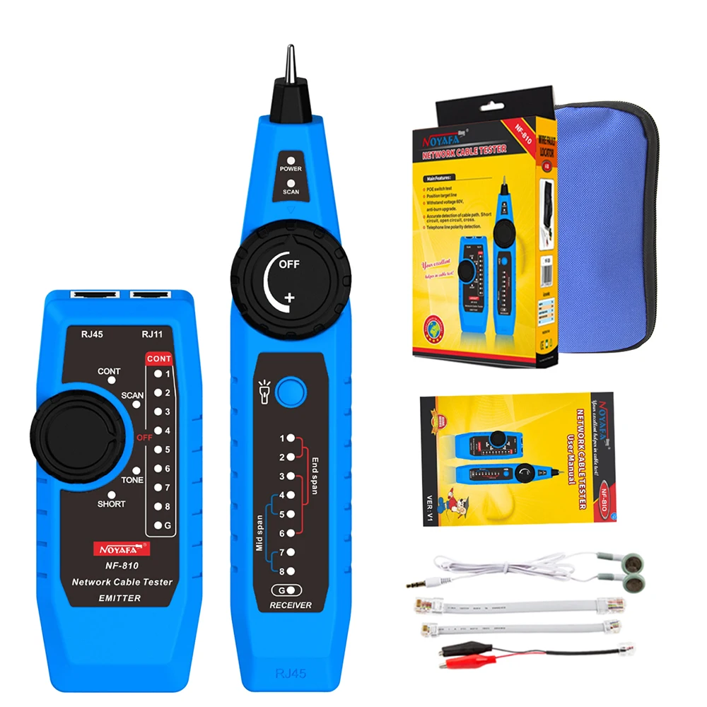 NOYAFA NF-810 Network cable tester PoE Ethernet cat5 cat6  Lan utp tester RJ45 RJ11 Telephone Wire Network Cable Tracker images - 6