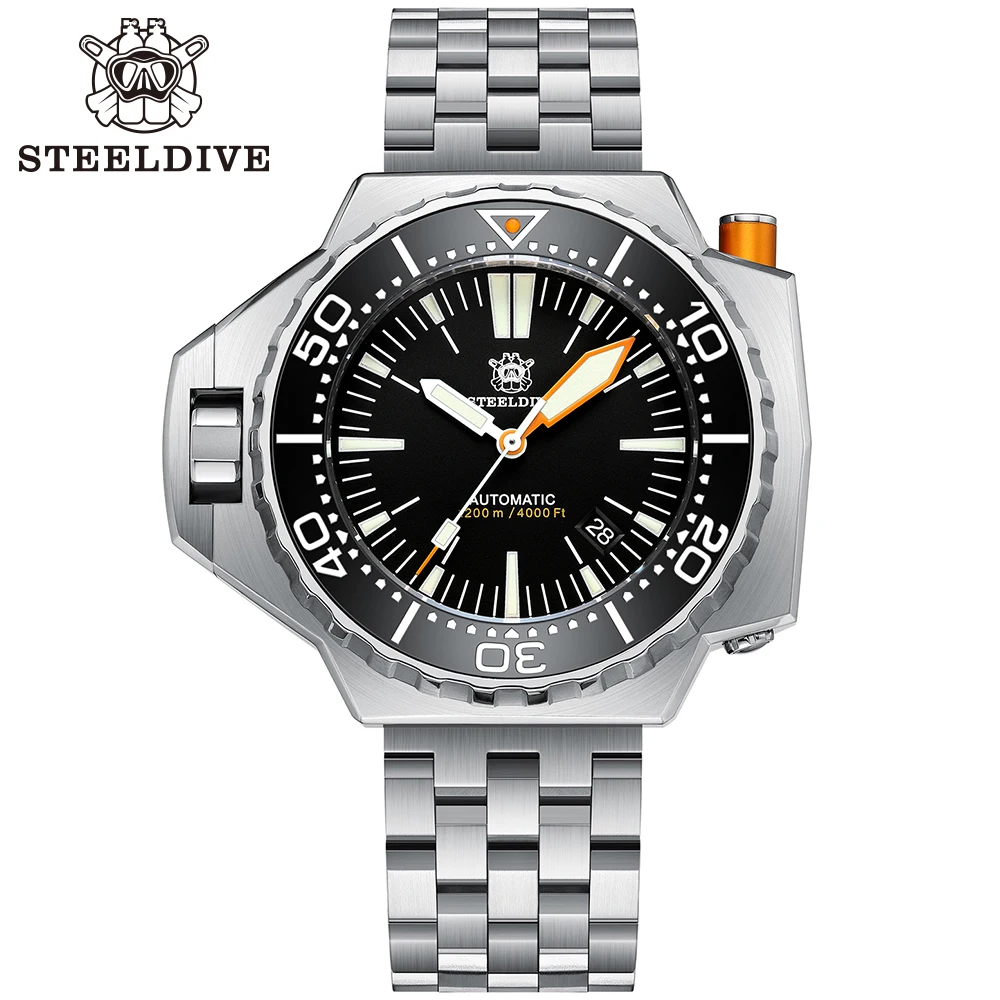 

STEELDIVE 1969 Diver Watch Men Automatic Mechanical Watch 1200m Waterproof NH35 Sapphire Crystal C3 Luminous Mechanical Watches