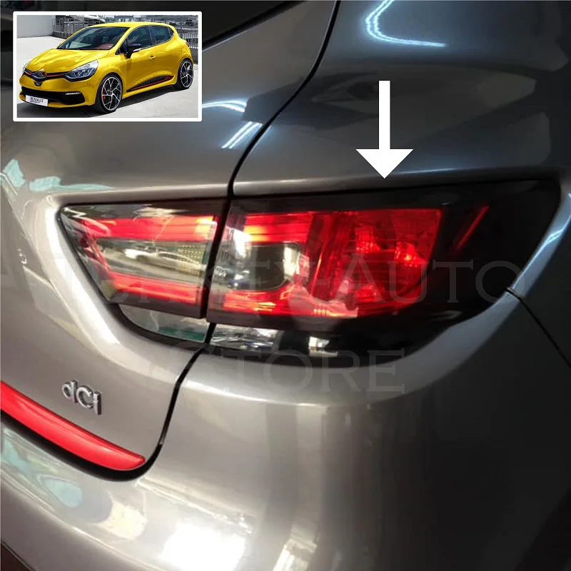 Наклейка на рамку стоп-сигнала Clio 4 черные блестящие автомобильные аксессуары