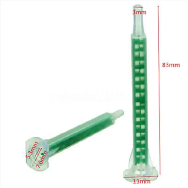 50 pcs AB glue mixing tube 83 green plastic resin static mixer for 50ml and 37ml double pack epoxy images - 6