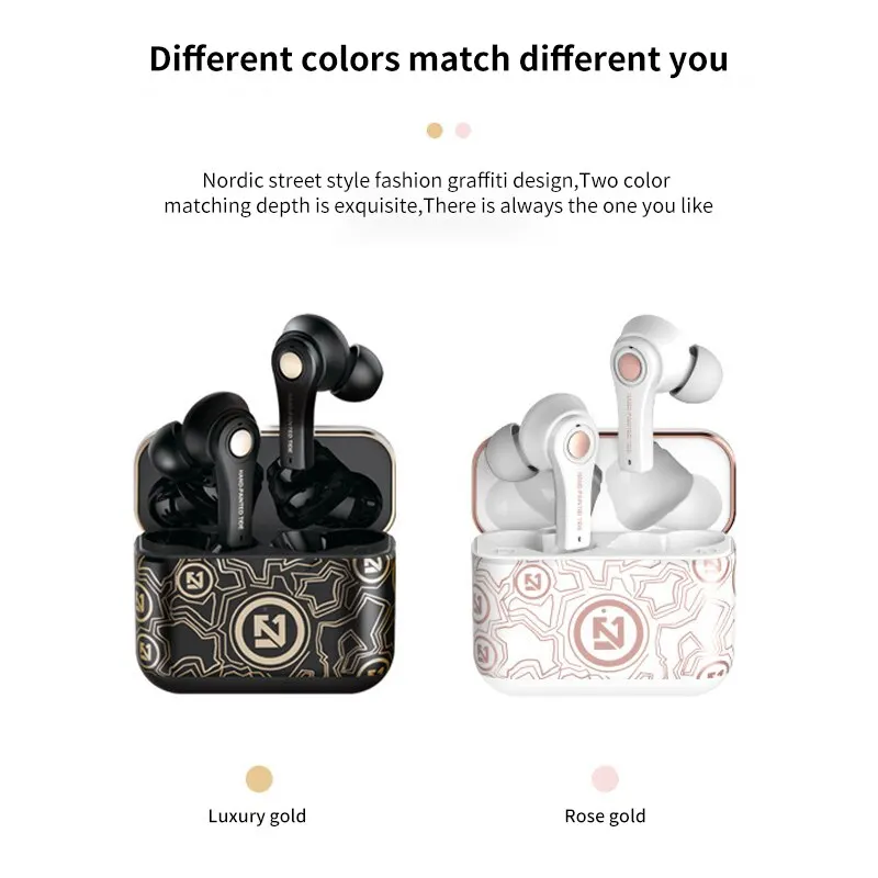 

30pcs TS-100 Wireless Earphones TWS Bluetooth 5.0 Mini Earbuds Stereo Bass Noise Cancelling Sports Waterproof Earbud In Ear