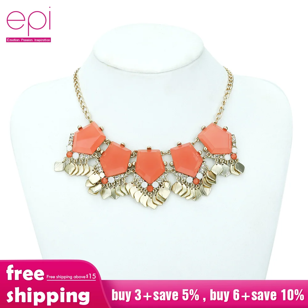EPI популярное милое элегантное женское богемное колье из драгоценных камней и