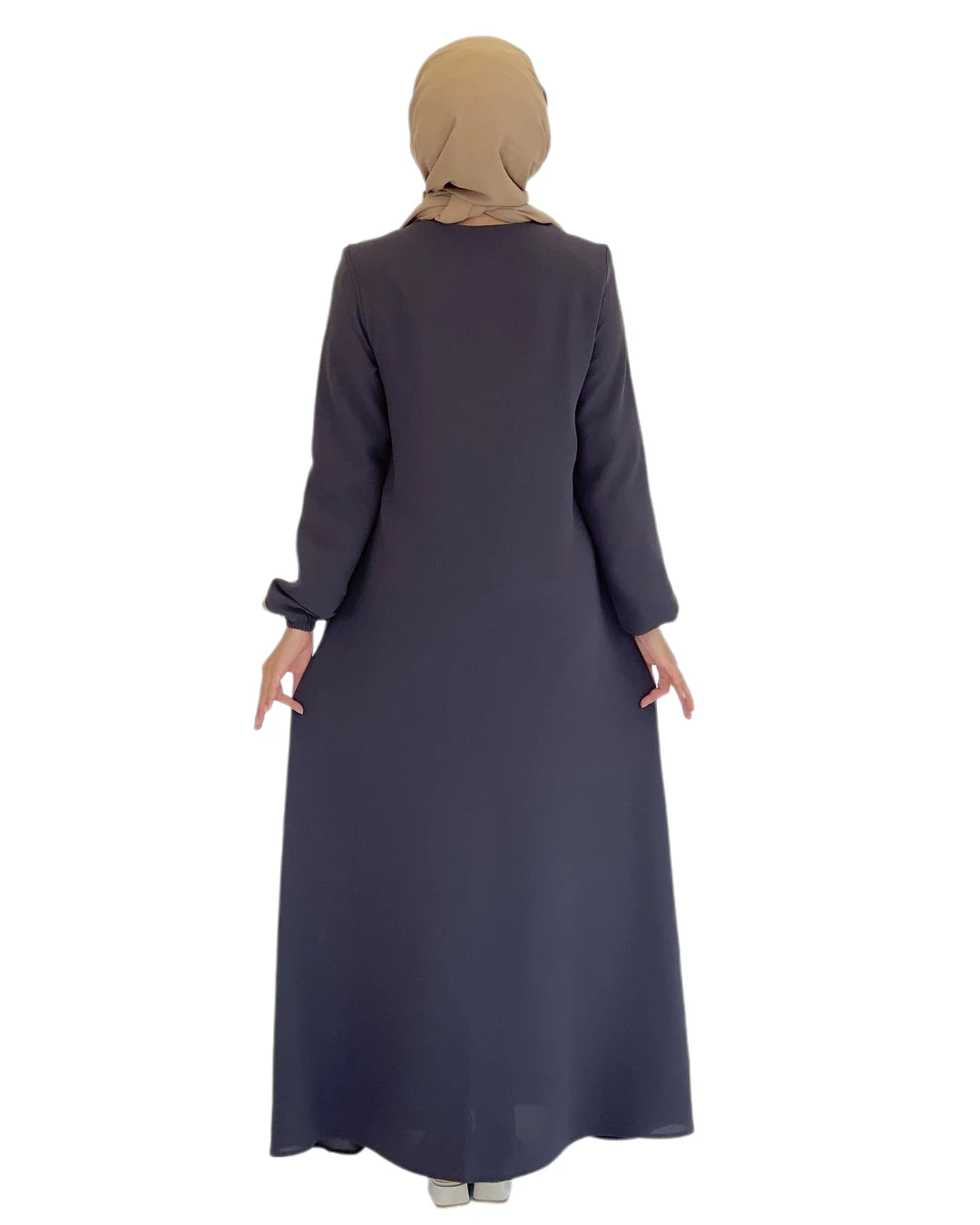 Muslim Abaya Islamic Dress Hijab Fashion Clothing Gold Ribbon Detail Elegant Sports Crepe Fabric Lavin Ferace