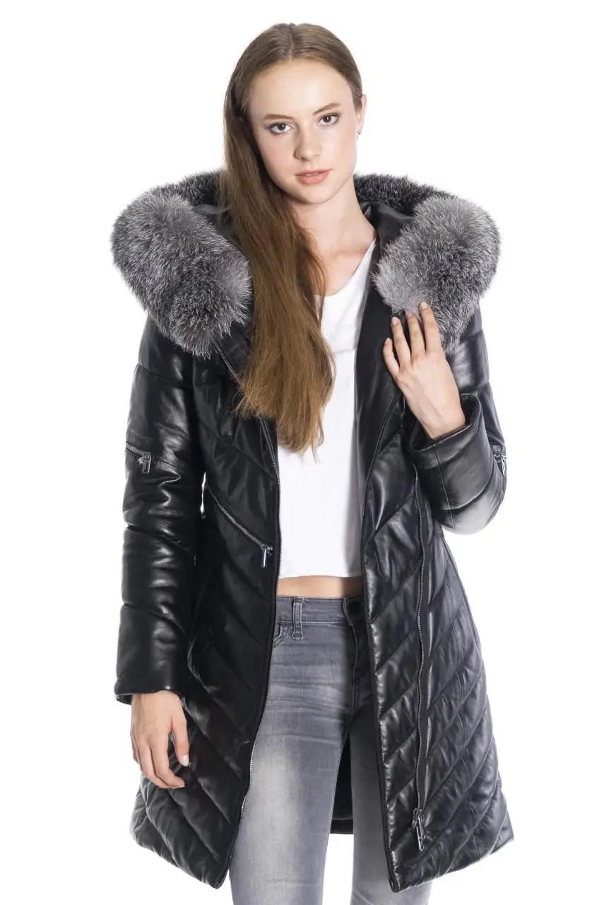 Women winter leather jacket winter Leather Jacket Genuine Real Leather Jacket leather Coat lambskin coat Female Parka Genuine