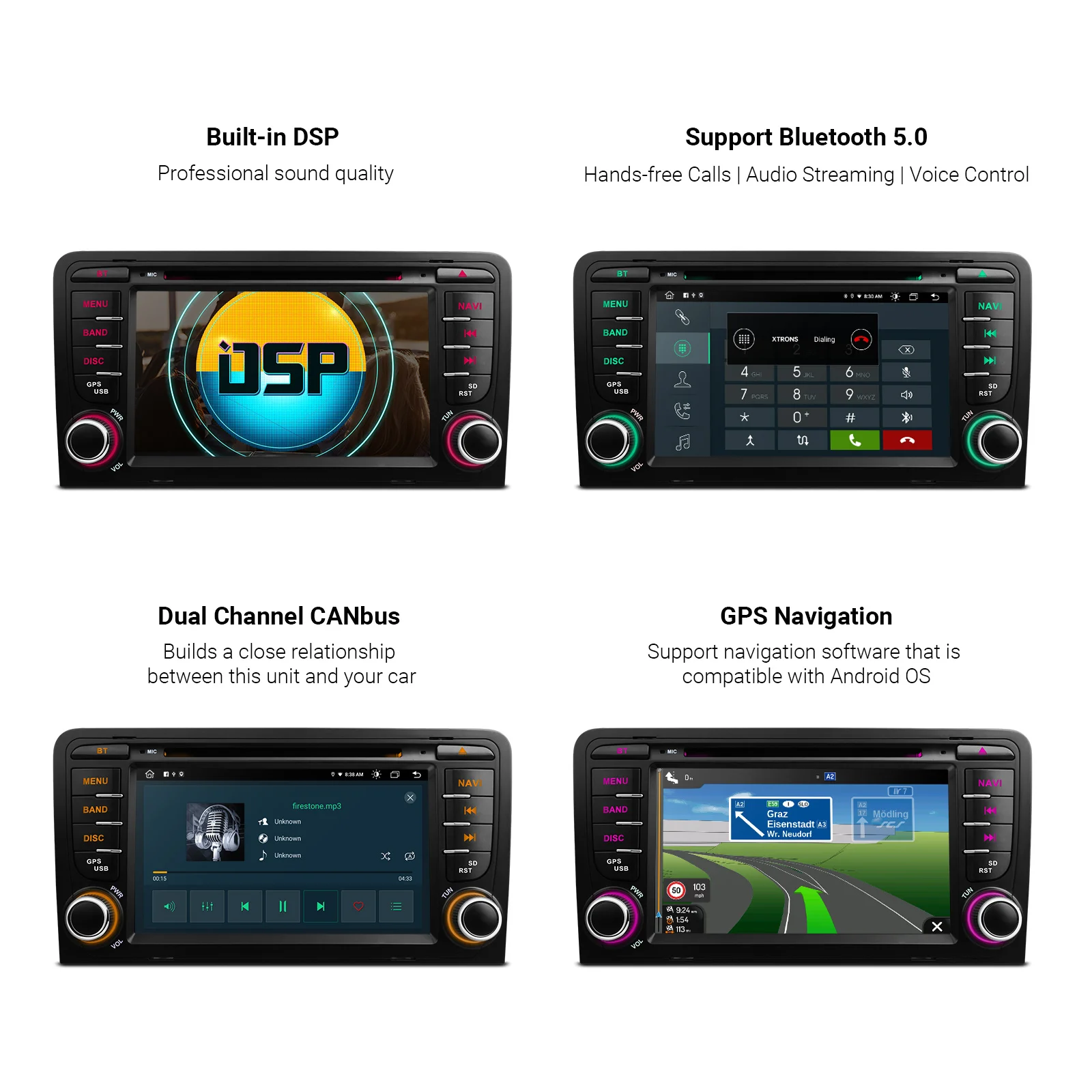 XTRONS 7&quot Android 10.0 Octa Core 4+64 Car DVD Player for Audi A3 8P 2003-2012 S3 / RS3 Built-in 4G DSP AUTO and CarPlay | Автомобили и