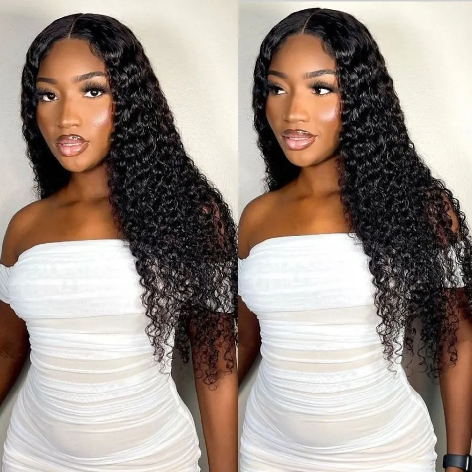Brazilian Water Wave Lace Wig HD Water Wave 4x4 Lace Closure Wig 100% Human Hair Lace Wigs Curly Human Hair Wig Pre-plucked