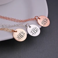 personalized monogram necklace stainless steel pendant for women monogrammed gift bridesmaid necklace gift for her mothers da