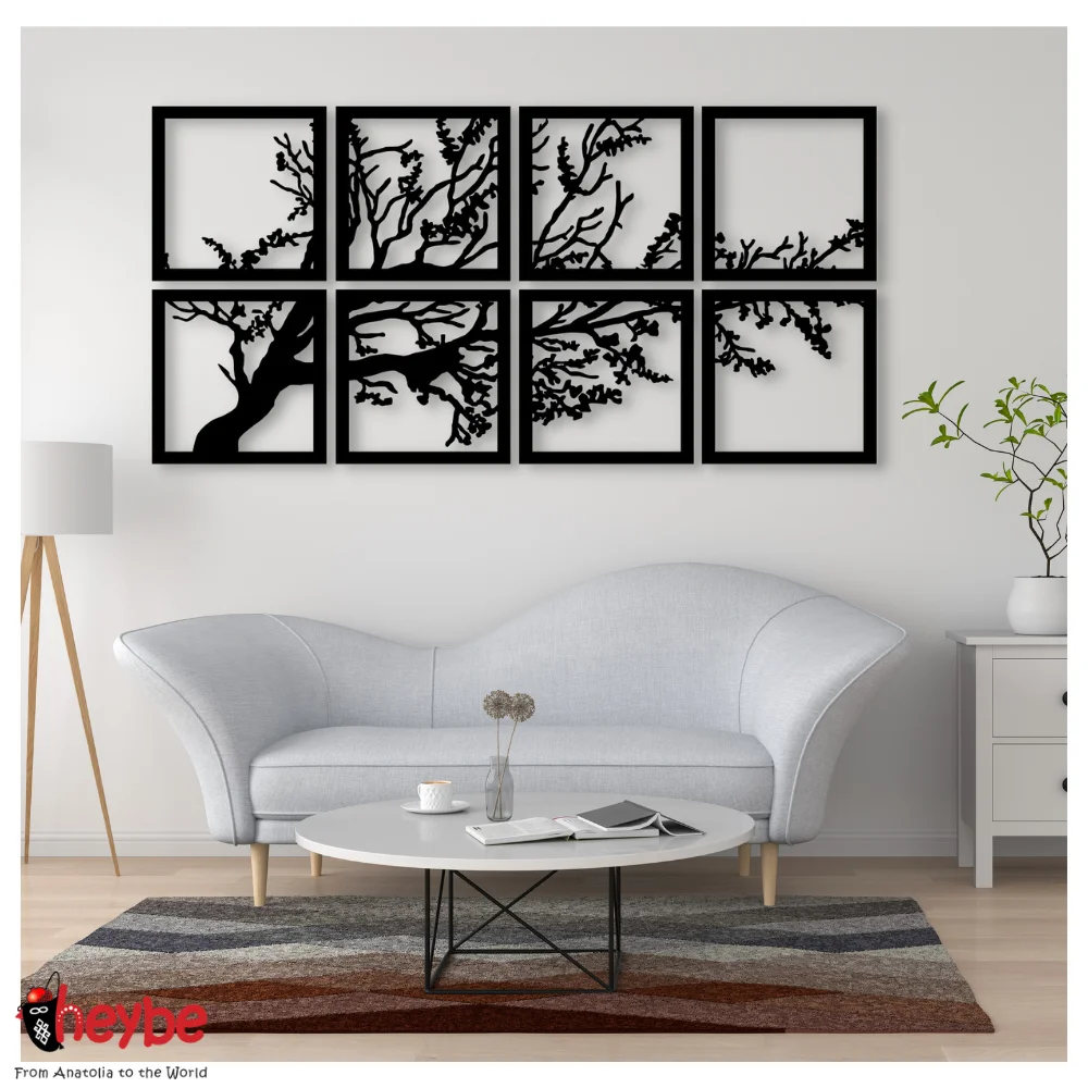 Деревянный набор из 4 деревьев Настенный декор Качественные идеи подарков