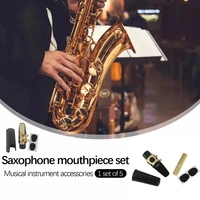 5pcsset saxophone mouthpiece clip with cap buckle reed dental pad for altotenorsoprano sax