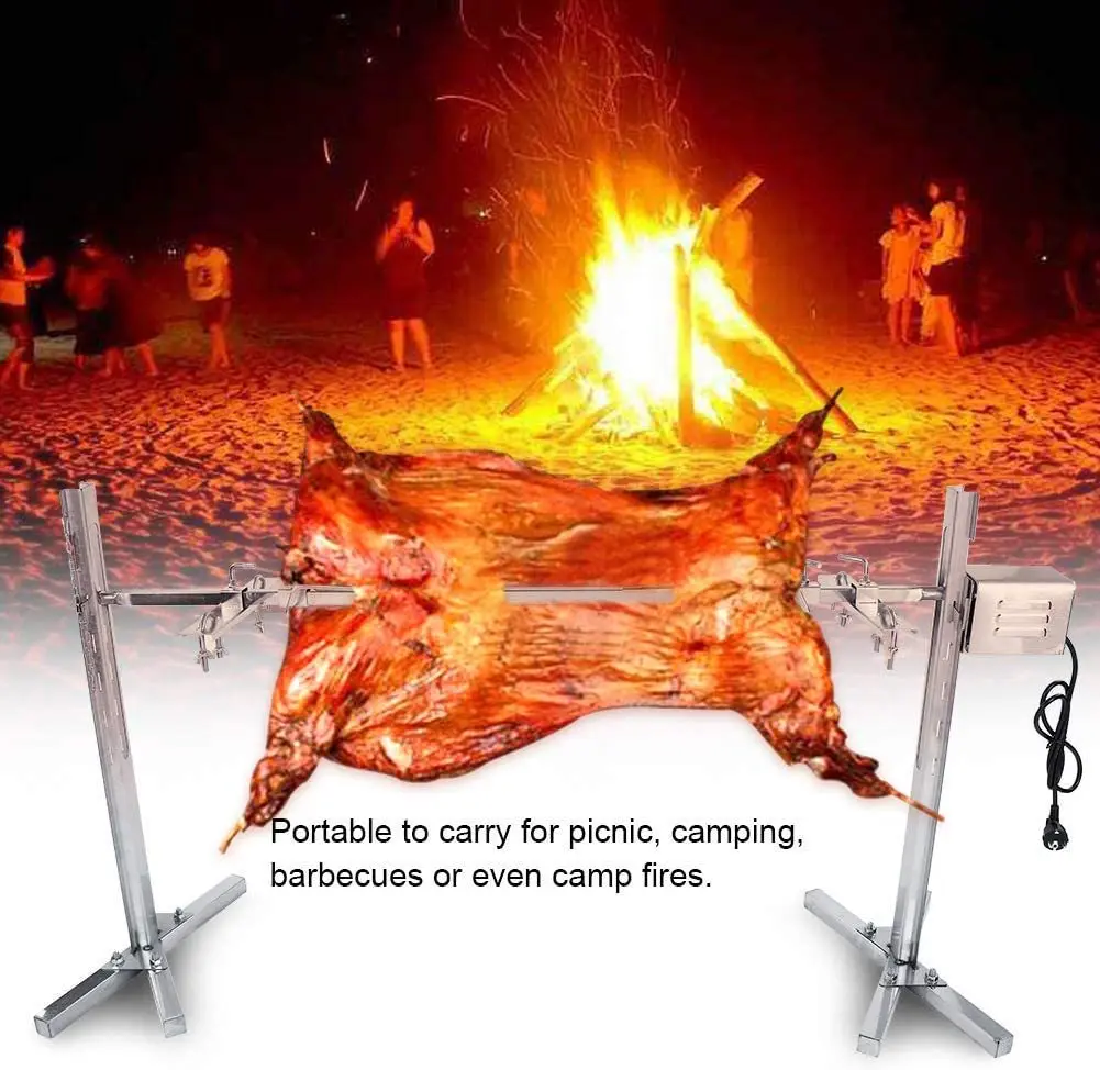 

Barbecue Shelf Automatic Stainless Steel Electric BBQ Rotisserie Kit Outdoor Roaster Rod Folding Cooking Grills