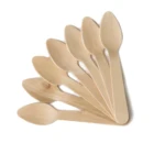 одноразовые деревянные ложки столовые приборы: десертная ложка 10 см