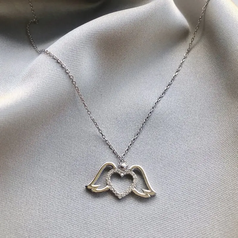 

Angel 925 Sterling Silver Necklace Women Girls Gift Jewelry Accessories Fashion Handmade Elegant Chain