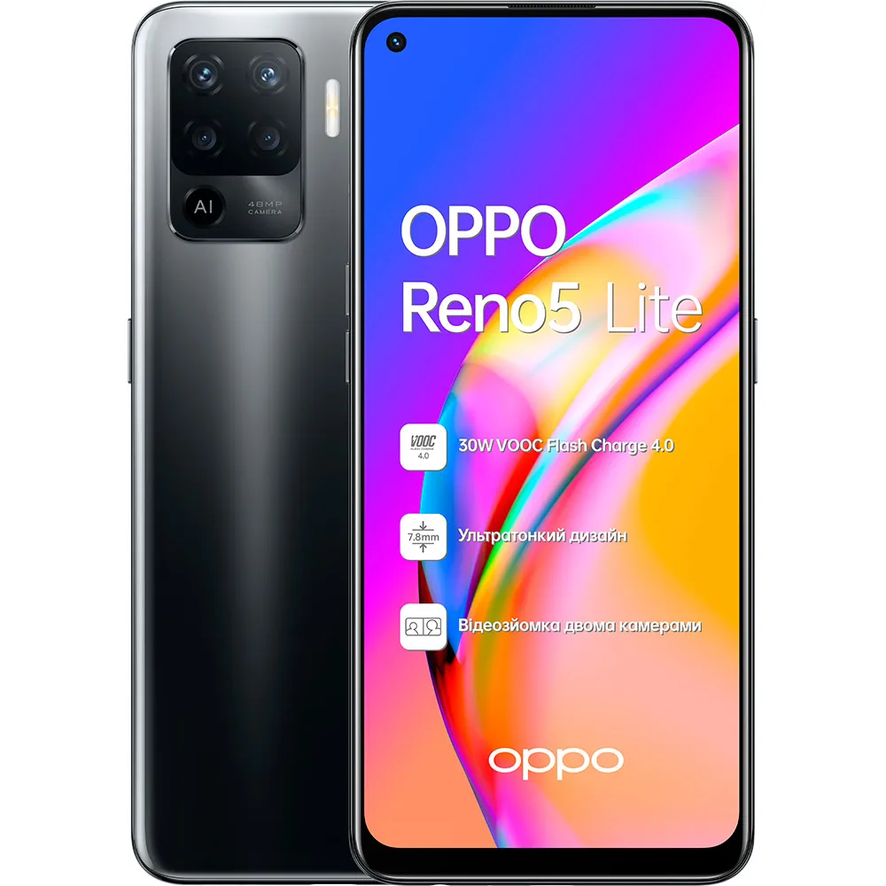 Смартфон OPPO Reno 5 Lite 128ГБ черный 8x2.2ГГц 2ГГц 8Гб AMOLED 2400x1080 камера 48+8+2+2Мп NFC |