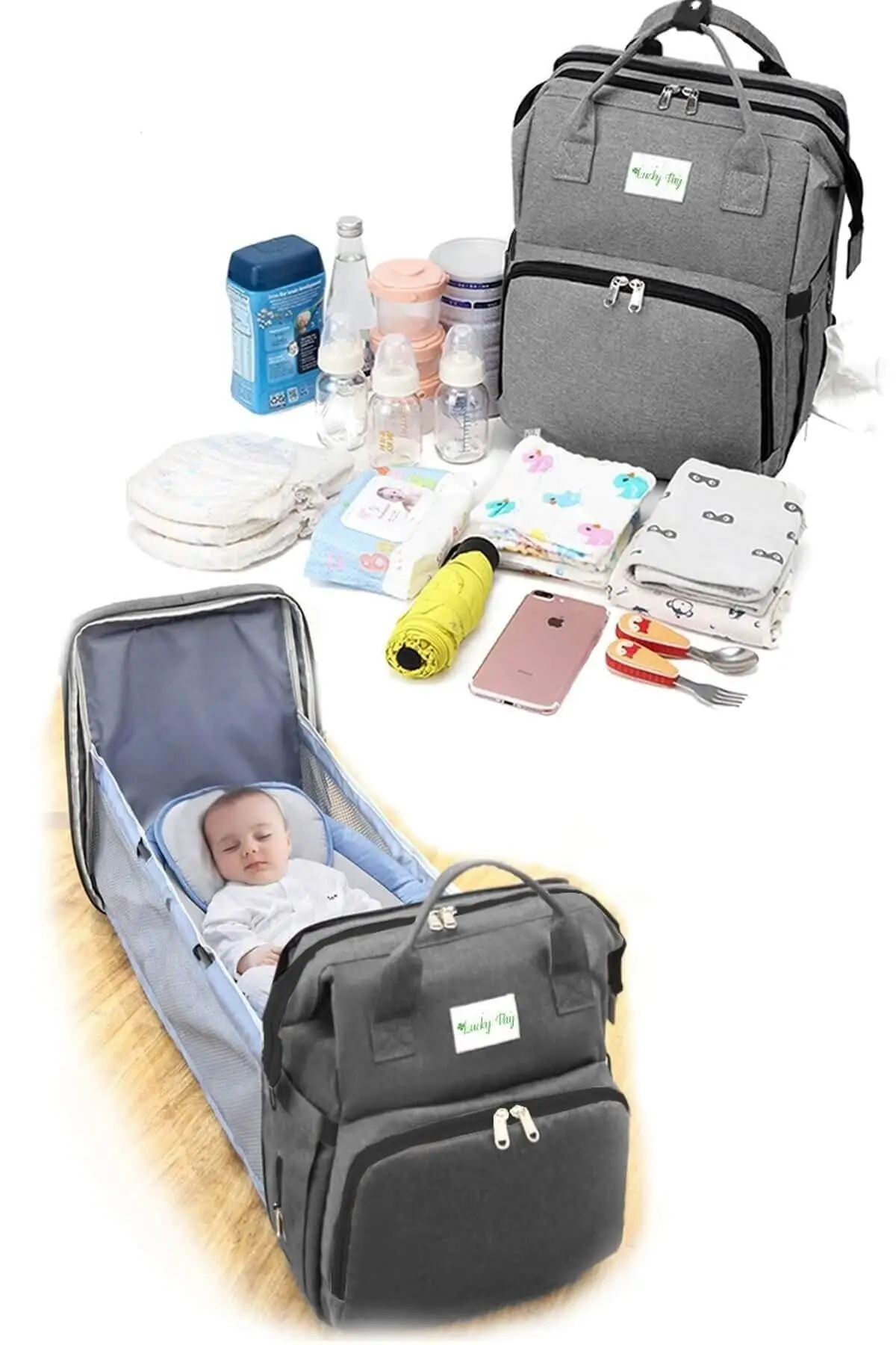 Сумка для ухода за ребенком, сумка для кровати, водонепроницаемая сумка для мамы, сумка для ухода за ребенком, серая